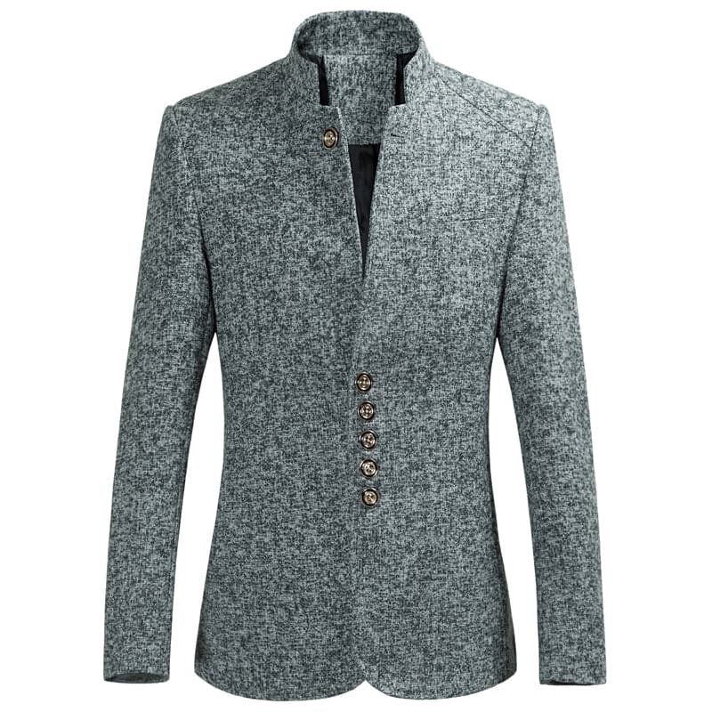 Mens mandarin collar suit clearance jacket