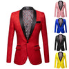 CGSUITS Men's Fashion Luxury Style Jacquard Pink & Black Tuxedo Blazer Suit Jacket