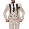 GMSUITS Men's Fashion Formal 3 Piece Tuxedo (Jacket + Pants + Vest) Burgundy Red Suit Set - Divine Inspiration Styles
