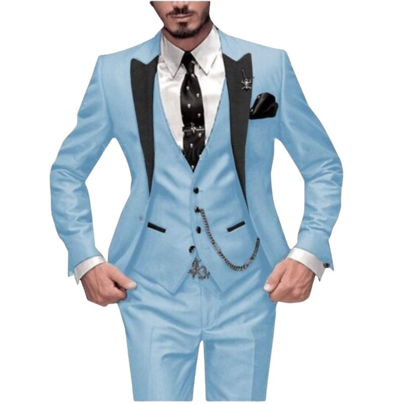 GMSUITS Men's Fashion Formal 3-PCS Tuxedo (Jacket + Pants + Vest) Suit Set - Divine Inspiration Styles