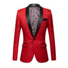 CGSUITS Men's Fashion Luxury Style Jacquard Red Pink Yellow White Royal Blue Black Tuxedo Blazer Suit Jacket - Divine Inspiration Styles