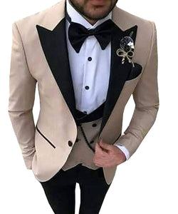 HARLEY SUITS Men's Fashion Formal 3 Piece Tuxedo (Jacket + Pants + Vest) Purple Suit Set for Weddings Proms Cocktails & Special Events - Divine Inspiration Styles