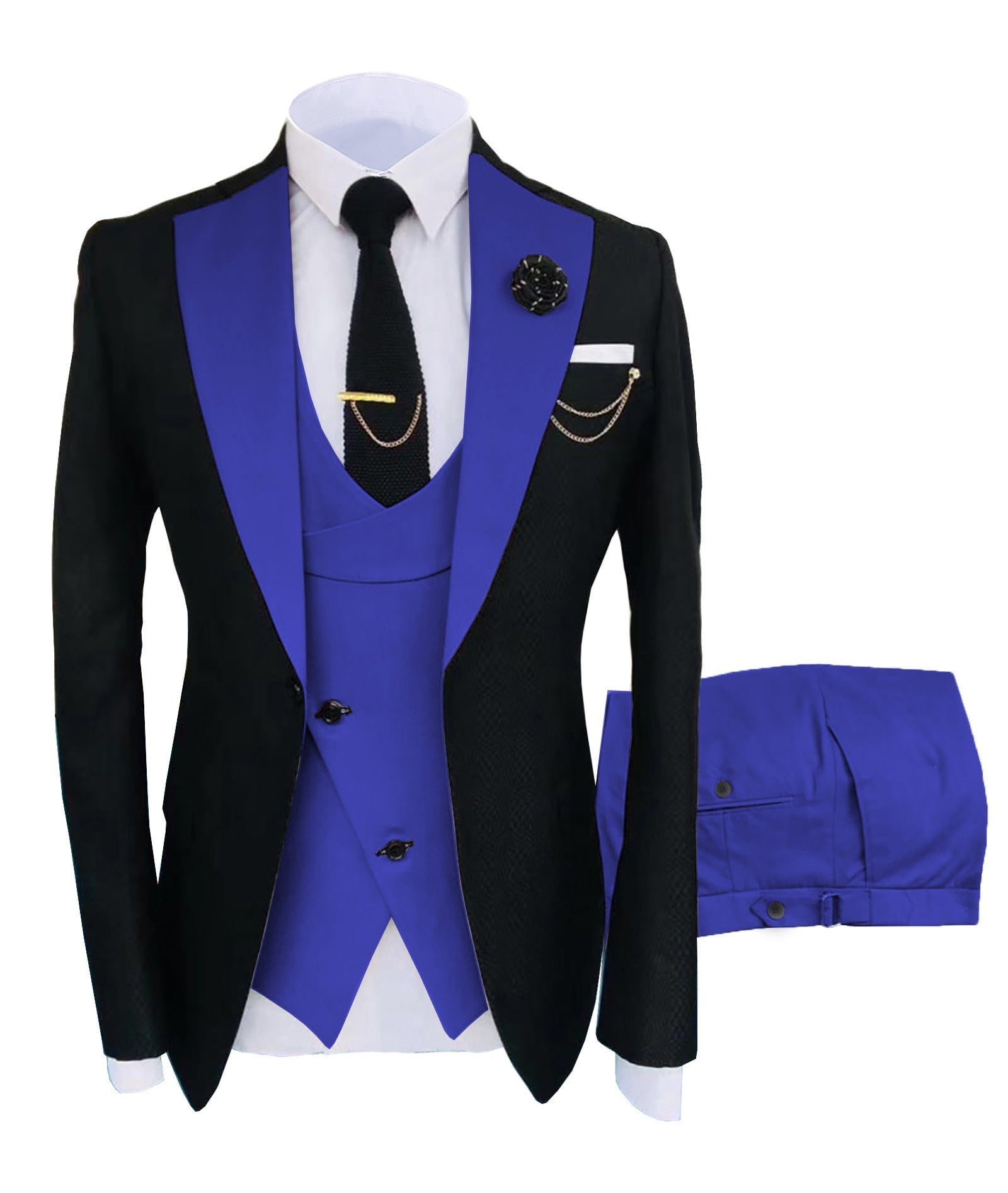 Royal Blue Women Pants Suits Set 2 Pieces Wedding Tuxedos Blazer+