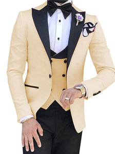 HARLEY SUITS Men's Fashion Formal 3 Piece Tuxedo (Jacket + Pants + Vest) Purple Suit Set for Weddings Proms Cocktails & Special Events - Divine Inspiration Styles