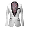 CGSUITS Men's Fashion Luxury Style Jacquard Red Pink Yellow White Royal Blue Black Tuxedo Blazer Suit Jacket - Divine Inspiration Styles