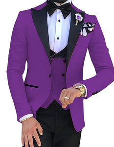 HARLEY SUITS Men's Fashion Formal 3PCS Tuxedo (Jacket + Pants + Vest) Suit Set - Divine Inspiration Styles