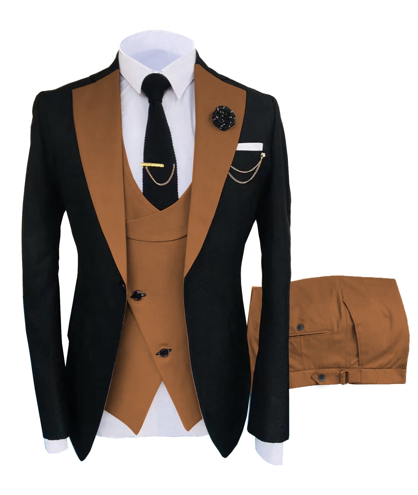 GMSUITS Men's Fashion Formal 3 Piece Tuxedo (Jacket + Pants + Vest) Mi –  Divine Inspiration Styles