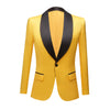 CGSUITS Men's Fashion Luxury Style Jacquard Golden Sky Blue & Black Tuxedo Blazer Suit Jacket - Divine Inspiration Styles