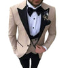 HARLEY SUITS Men's Fashion Formal 3 Piece Tuxedo (Jacket + Pants + Vest) Khaki Brown Suit Set for Weddings Proms Cocktails & Special Events