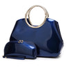 ALMIRA Design Collection Women's Fine Fashion Luxury Style Designer Leather Navy Blue Handbag - Divine Inspiration Styles