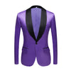 CGSUITS Men's Fashion Luxury Style Jacquard Golden Sky Blue & Black Tuxedo Blazer Suit Jacket - Divine Inspiration Styles