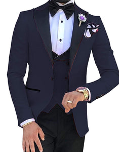 HARLEY SUITS Men's Fashion Formal 3 Piece Tuxedo (Jacket + Pants + Vest) Purple Suit Set for Weddings Proms Cocktails & Special Events - Divine Inspiration Styles