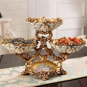 JCLL Luxury Style Diamond Fruit Plate Bowl Centerpiece Designs Ornaments Art Decoration Sets - Divine Inspiration Styles