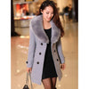 MDG Women's Fine Fashion Gray Coat Jacket Premium Quality Fur Collar Designer Wool Coat Jacket - Divine Inspiration Styles