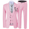 GMSUITS Men's Fashion Formal 3-Piece Suit Set Luxury Style Polka Dots Blue Suit Set (Jacket + Pants + Vest) Suit Set - Divine Inspiration Styles