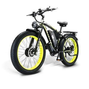 KETELES Electric Bicycle 3000W Dual Motor 52V 26AH Battery Black & White Electric Bike 24 Inch City Cruiser & Mountain Bike