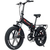 RANDRIDE Electric Bicycle 1000W 48V 17AH 20" Black & Red Smart Folding Electric Mountain Bike