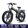 DEEPOWER Electric Bicycle 2000W PRO 48V 25AH 26" Black & Green Smart Folding Electric Mountain Bike