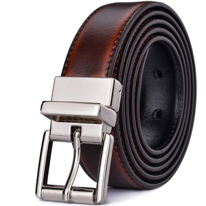 BELTOX Design Collection Men's Fashion 100% Genuine Leather Black & Silver Tone Belts - Special Offer!