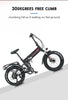 RANDRIDE Electric Bicycle 1000W 48V 17AH 20" Black & Red Smart Folding Electric Mountain Bike