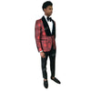 SZSUITS Men's Fashion Suit Sets with Tuxedo & Pants Polished Velvet Lapel Blazer Suit Set - Divine Inspiration Styles