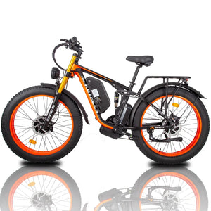 KETELES K800 PRO 2000W Dual Motor 48V23AH 26" Smart EBike Black & Orange City Cruiser & Mountain Snow Electric Bike