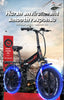 RANDRIDE Electric Bicycle 1000W 48V 17AH 20" Black & Red Smart Folding Electric Mountain Bike