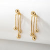 LUXE Women's Fashion Gold Silver Long Thread Tassel Drop Earrings