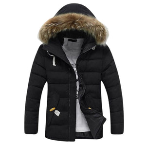 TANGNEST Men's Fashion Premium Quality Black Coat Jacket Thick Parka Winter Coat Jacket