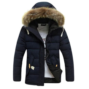 TANGNEST Men's Fashion Premium Quality Black Coat Jacket Thick Parka Winter Coat Jacket