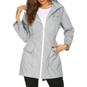 RTSHINE Women's Fashion Stylish Hooded Light Jacket Raincoat Zipper Jacket - Divine Inspiration Styles