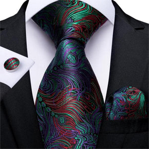 DBG VIP Design Collection Men's Fashion Deep Emerald Green Plaid Design 100% Premium Quality Silk Ties - Divine Inspiration Styles