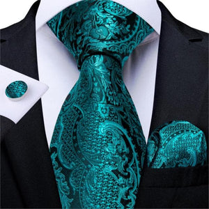 DBG VIP Design Collection Men's Fashion Deep Emerald Green Plaid Design 100% Premium Quality Silk Ties - Divine Inspiration Styles