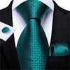 DBG VIP Design Collection Men's Fashion Deep Emerald Green Plaid Design 100% Premium Quality Silk Ties - Divine Inspiration Styles