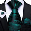 DBG VIP Design Collection Men's Fashion Deep Emerald Green Plaid Design 100% Premium Quality Silk Ties - Divine Inspiration Styles