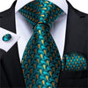 DBG VIP Design Collection Men's Fashion Deep Emerald Green Plaid Design 100% Premium Quality Silk Ties - Divine Inspiration Styles