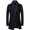 RUEL Design Men's Fashion Premium Quality Navy Blue Stylish Long Wool Blend Trench Coat Jacket - Divine Inspiration Styles