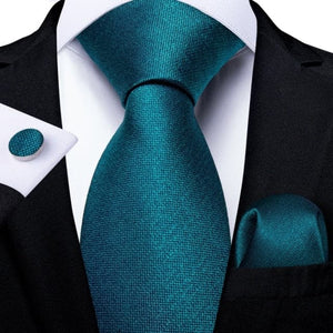 DBG VIP Design Collection Men's Fashion Deep Emerald Green Plaid Design 100% Premium Quality Silk Ties - Divine Inspiration Styles