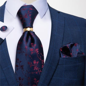DBG VIP Design Collection Men's Fashion Brown Feathers Multi Design 100% Premium Quality Silk Tie Set - Divine Inspiration Styles
