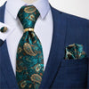 DBG VIP Design Collection Men's Fashion Black Parsley 100% Premium Quality Silk Tie Set - Divine Inspiration Styles