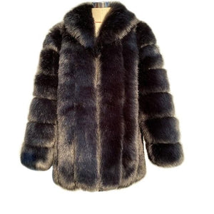 HQL Design Women's Fine Fashion Premium Quality Elegant Faux Fur Collar Coat - Divine Inspiration Styles