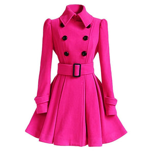 HEATHER Design Women's Fine Fashion Classic Luxury Style Designer Red Wool Coat Jacket - Divine Inspiration Styles