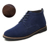 NPZ Men's Genuine Suede Leather Boots Blue Dress Shoes - Divine Inspiration Styles