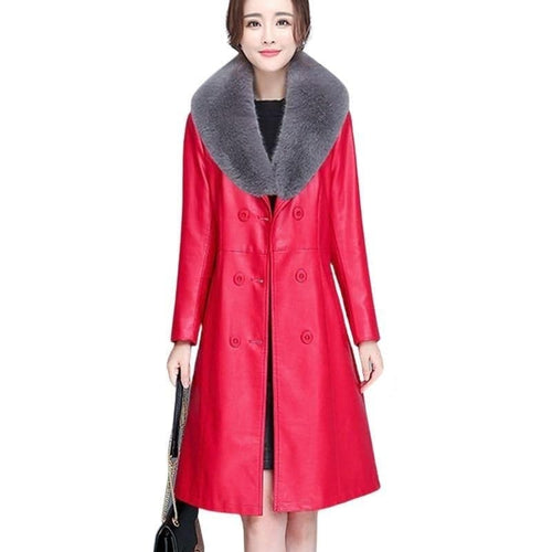 BELLA Design Women's Fine Fashion Luxury Designer Leather Plush Fur Coat - Divine Inspiration Styles