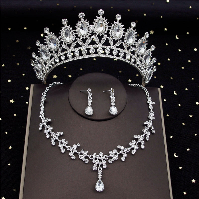 Retro Jewelry Set For Women With Tassel Earrings And Crowns Elegant Lightweight 2024 Wedding Bridal