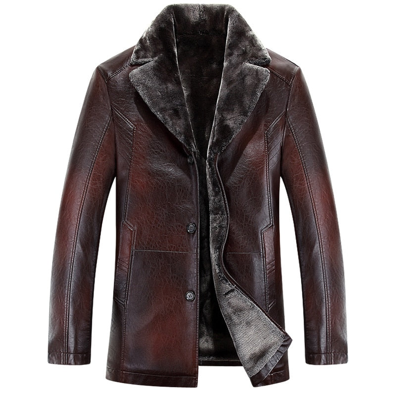 BRADFORD Design Men's Fashion Premium Quality Leather Plush Fur Coat Jacket - Divine Inspiration Styles