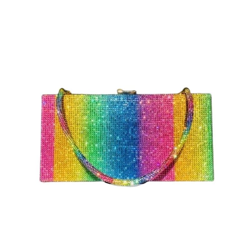 LUXY Women s Fashion Rainbow Diamond Stylish Special Event Clutch