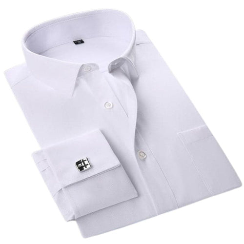 QISHA Men's Fashion Classic Long Sleeves Dress Shirt with Cufflinks Included - Divine Inspiration Styles