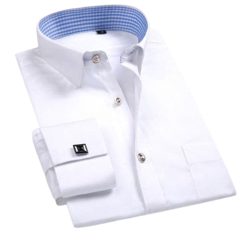 QISHA Men's Fashion Classic Long Sleeves Dress Shirt with Cufflinks Included - Divine Inspiration Styles