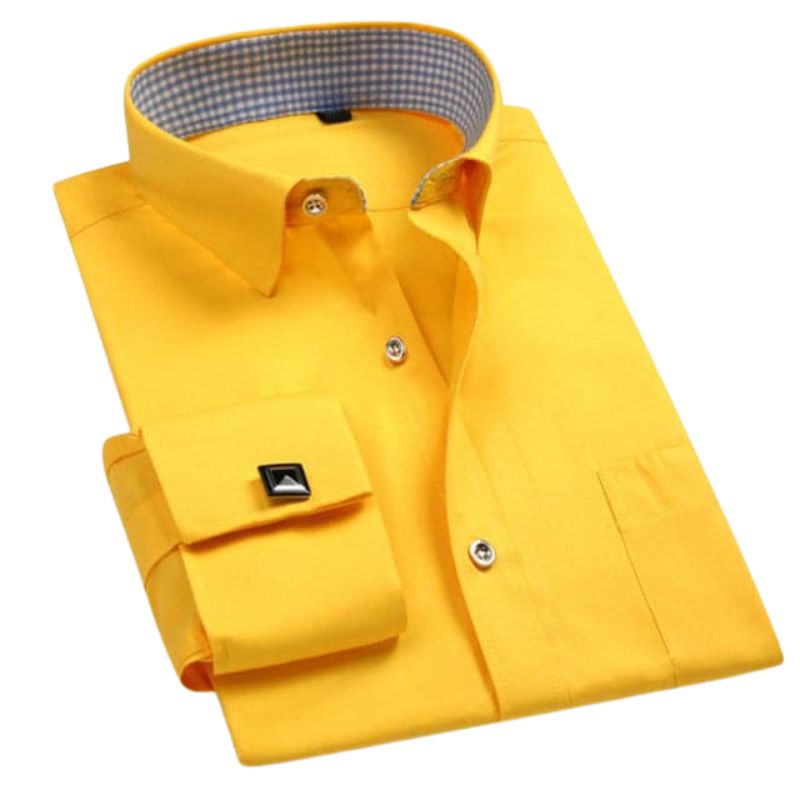 QISHA Men's Fashion Classic Long Sleeves Dress Shirt with Cufflinks Included - Divine Inspiration Styles